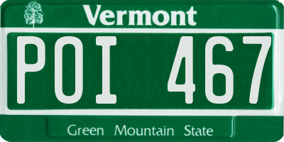 VT license plate POI467