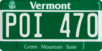 VT license plate POI470