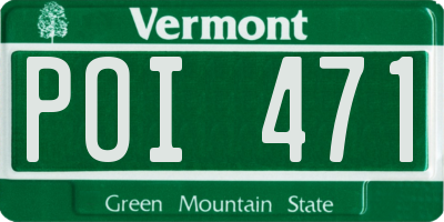 VT license plate POI471
