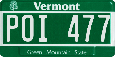 VT license plate POI477