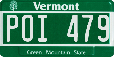 VT license plate POI479