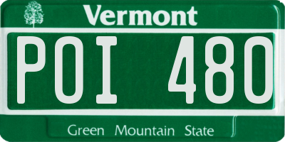 VT license plate POI480