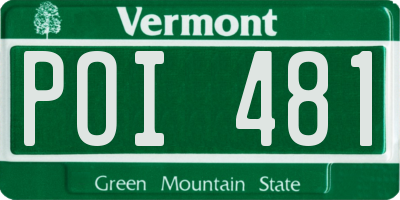 VT license plate POI481