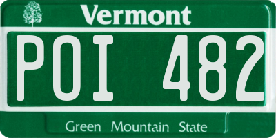 VT license plate POI482
