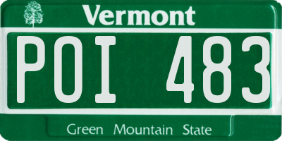 VT license plate POI483