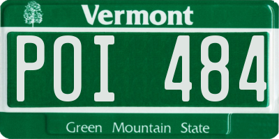 VT license plate POI484