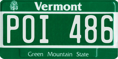 VT license plate POI486