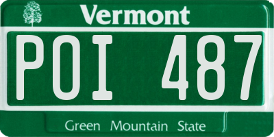 VT license plate POI487