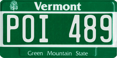 VT license plate POI489