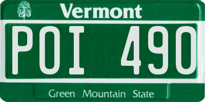 VT license plate POI490