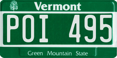 VT license plate POI495