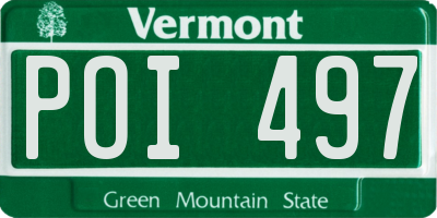 VT license plate POI497