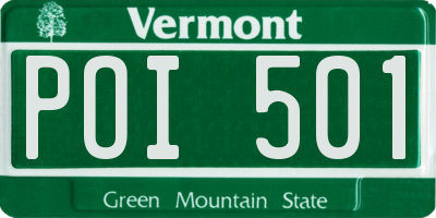 VT license plate POI501