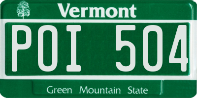 VT license plate POI504
