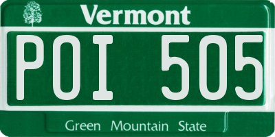 VT license plate POI505
