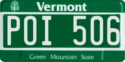 VT license plate POI506
