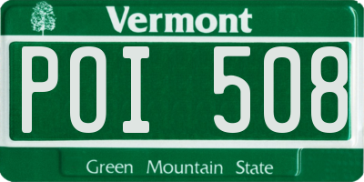 VT license plate POI508