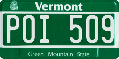 VT license plate POI509