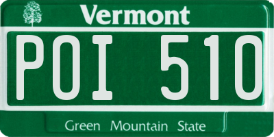 VT license plate POI510