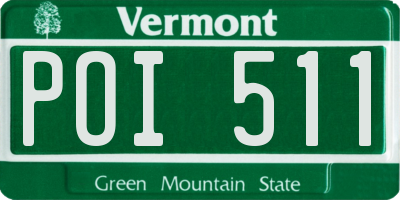 VT license plate POI511