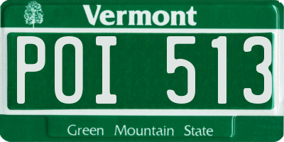 VT license plate POI513