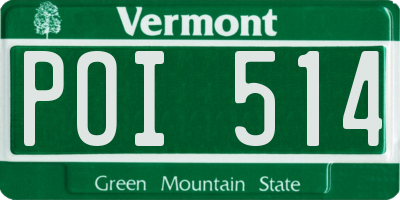 VT license plate POI514