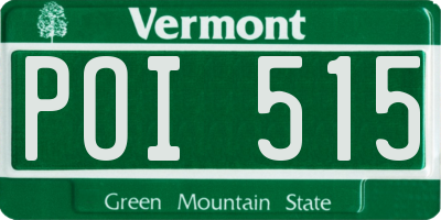 VT license plate POI515