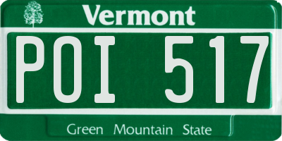 VT license plate POI517