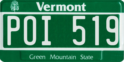 VT license plate POI519