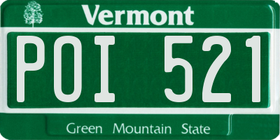 VT license plate POI521