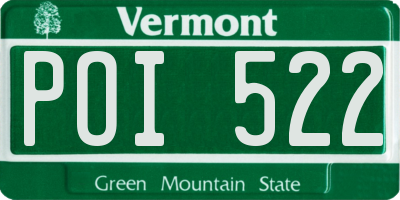 VT license plate POI522