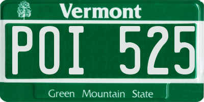 VT license plate POI525