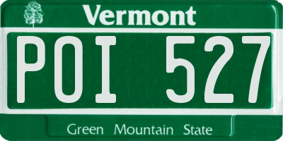 VT license plate POI527