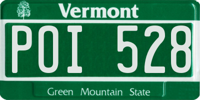 VT license plate POI528
