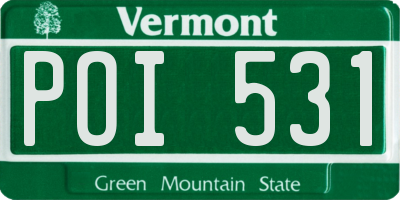 VT license plate POI531