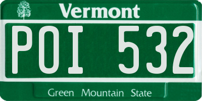 VT license plate POI532