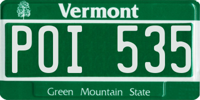 VT license plate POI535