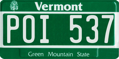 VT license plate POI537