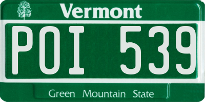 VT license plate POI539