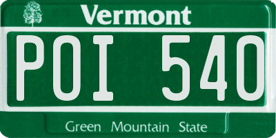 VT license plate POI540