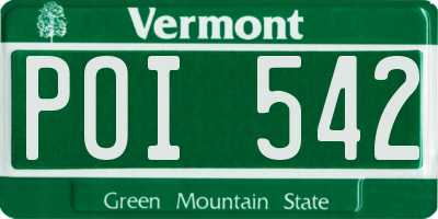 VT license plate POI542