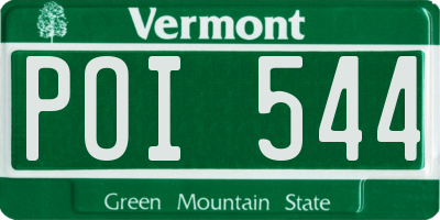 VT license plate POI544