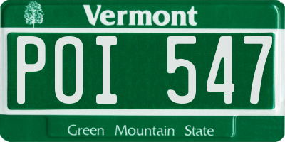 VT license plate POI547