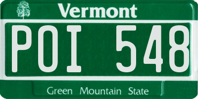 VT license plate POI548