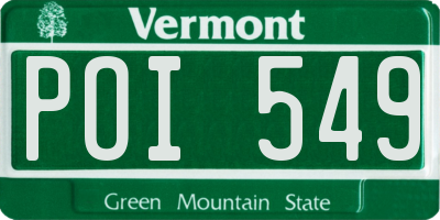VT license plate POI549
