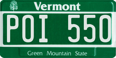 VT license plate POI550