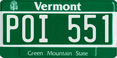 VT license plate POI551