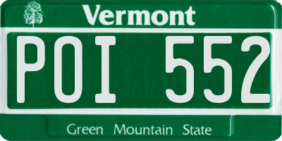 VT license plate POI552