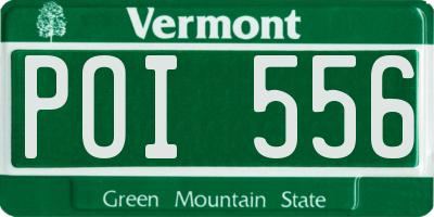 VT license plate POI556