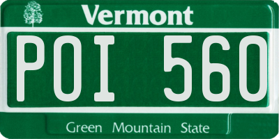 VT license plate POI560